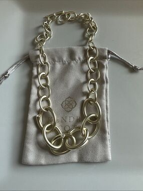 Kendra Scott Gold Chunky Link Necklace with Crystal Accent